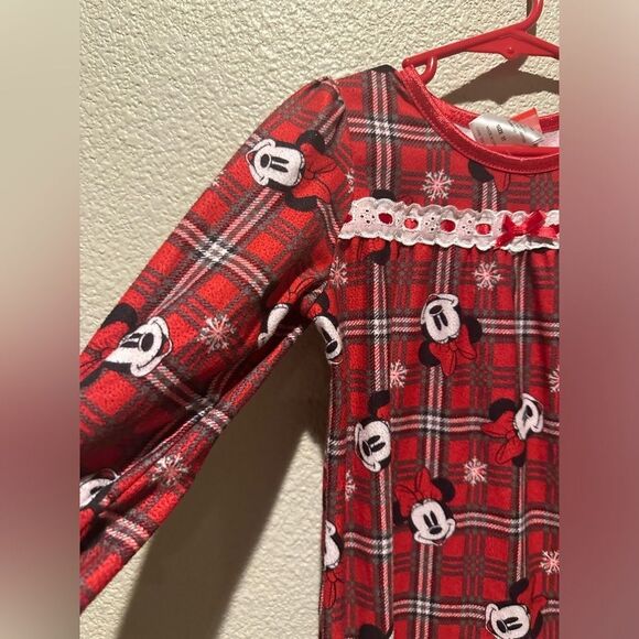 NWOT Disney Minnie Mouse Long  Christmas Nightgown Girl PJS Size 3T - Picture 5 of 10